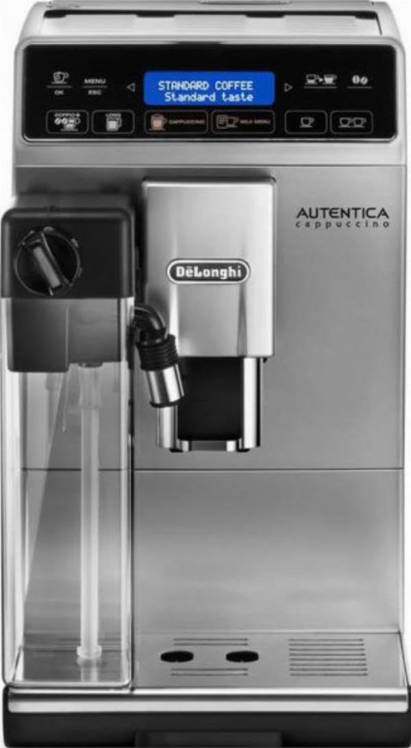 CaffeMecano - Autentica Machine expresso avec broyeur, technologie exclusive boissons lactées, 1.4L, Argent et Noir