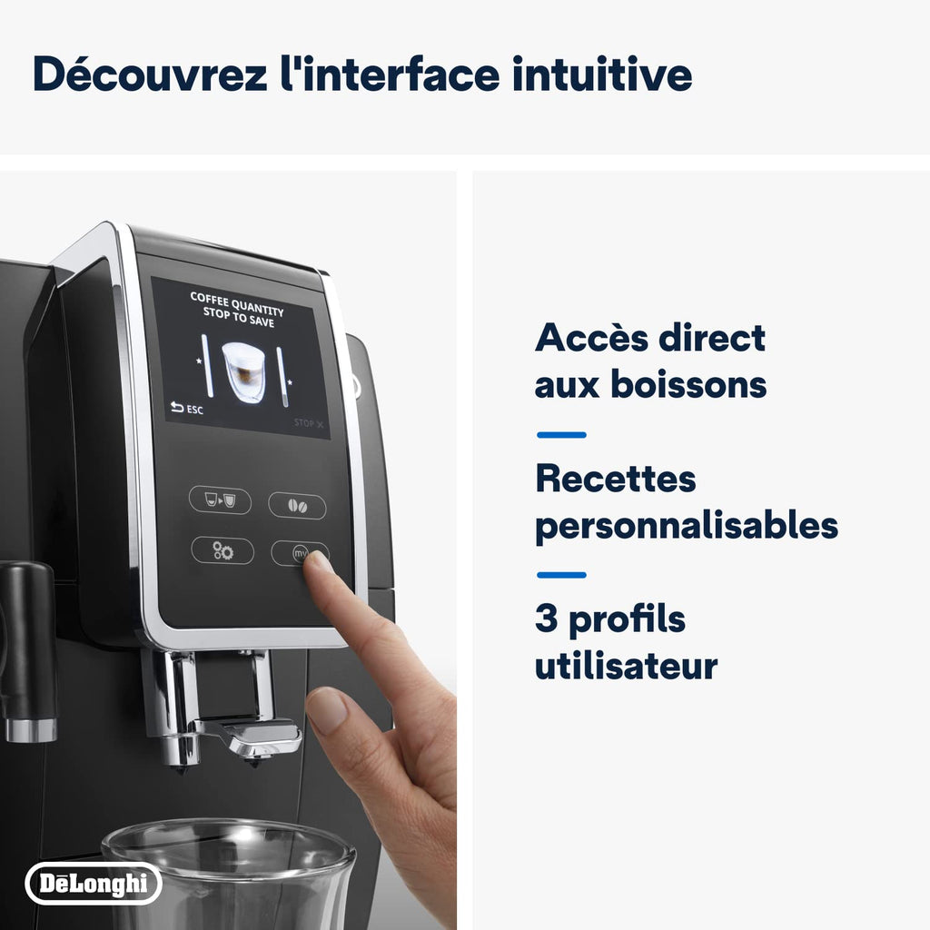 CaffeMecano - Dinamica Plus, Machine Expresso avec Broyeur, Système LatteCrema,, 1.8l, Noir