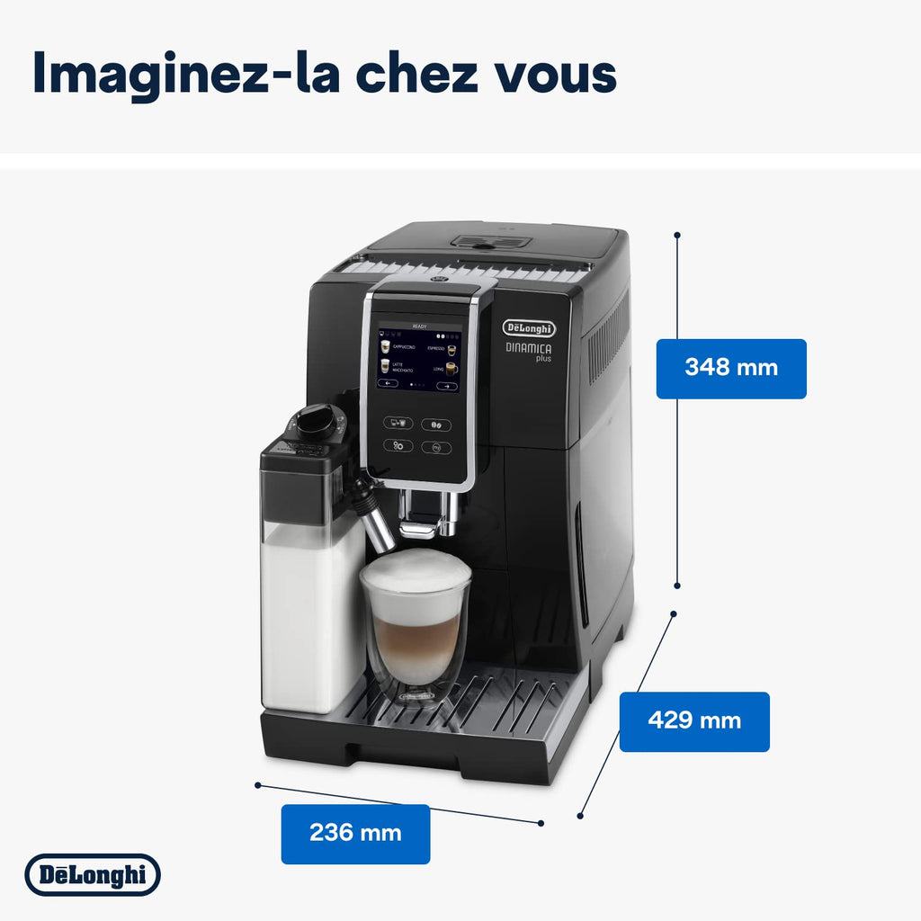 CaffeMecano - Dinamica Plus, Machine Expresso avec Broyeur, Système LatteCrema,, 1.8l, Noir