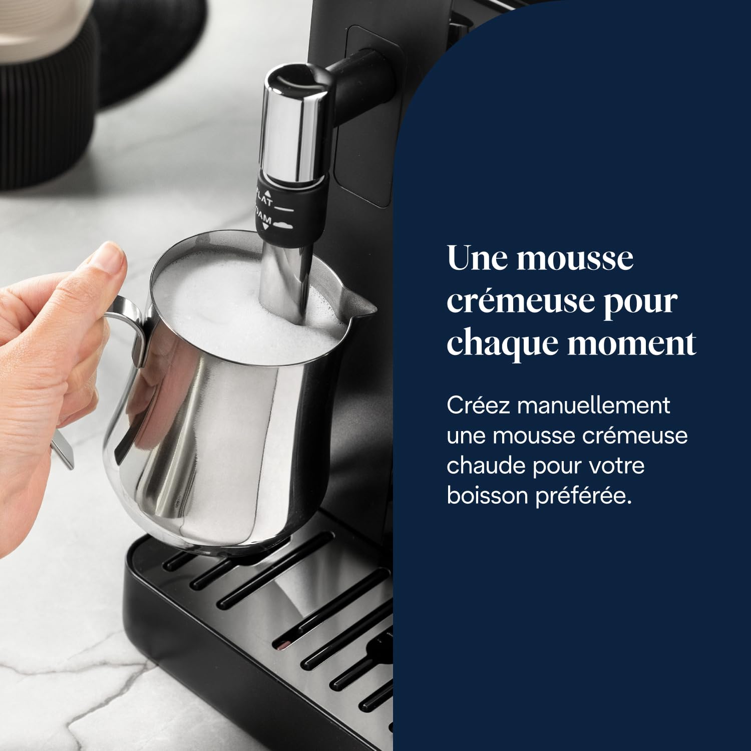 CaffeMecano - Rivelia - Perfetto Machine à Café Automatique, Mousseur à Lait Classique, Noir