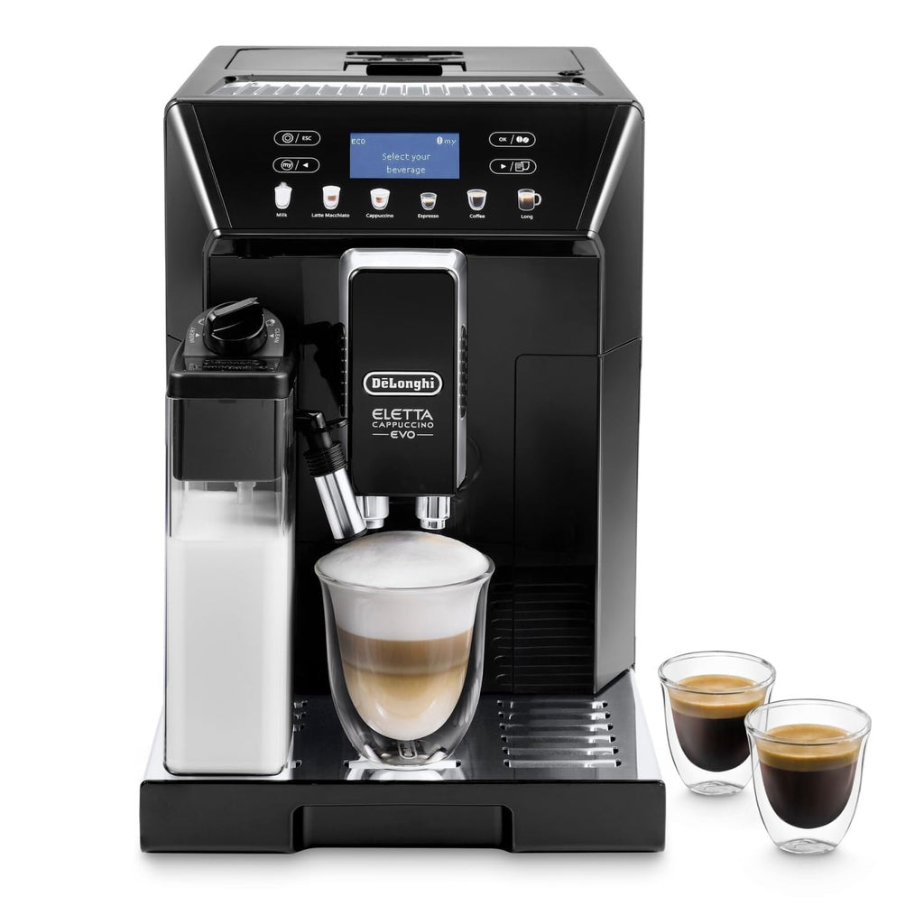 CaffeMecano - Eletta Evo Machine a Café Grain, Machine Expresso et Cappuccino, Ecran LCD Tactile, Noir