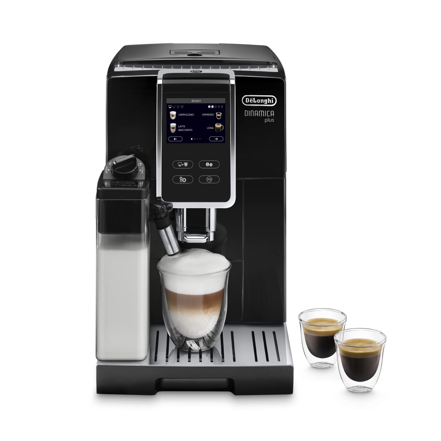 CaffeMecano - Dinamica Plus, Machine Expresso avec Broyeur, Système LatteCrema,, 1.8l, Noir