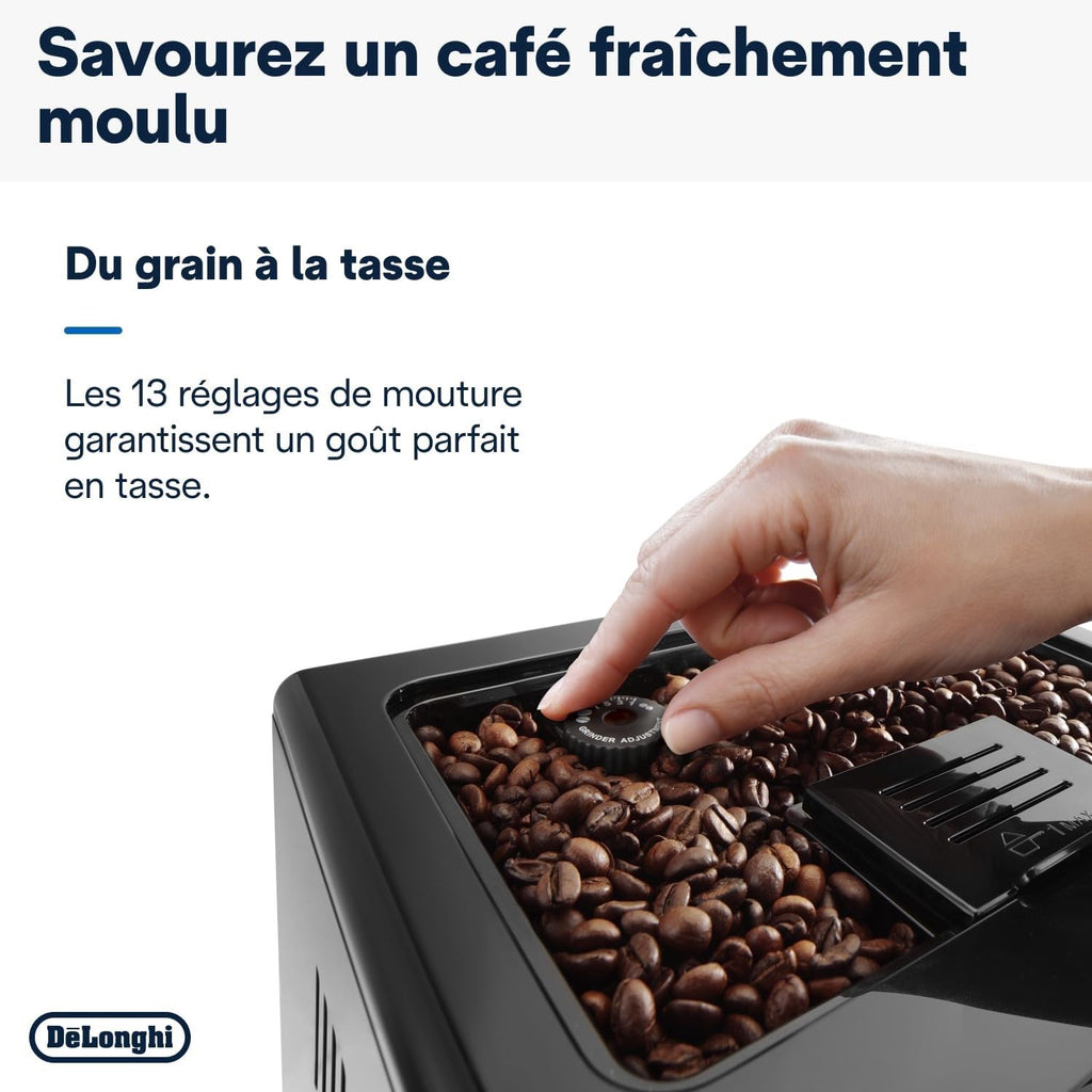 CaffeMecano - Eletta Evo Machine a Café Grain, Machine Expresso et Cappuccino, Ecran LCD Tactile, Noir