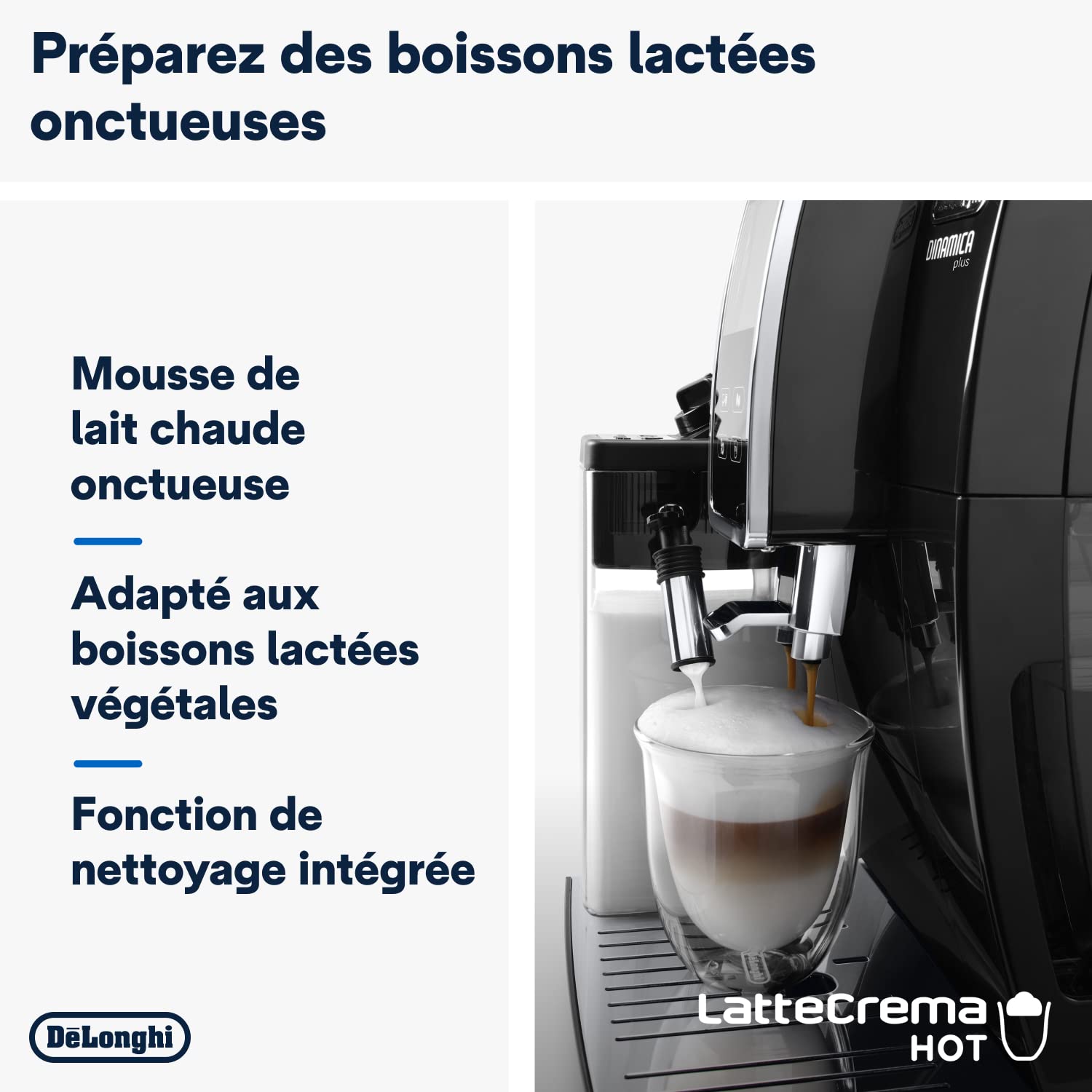 CaffeMecano - Dinamica Plus, Machine Expresso avec Broyeur, Système LatteCrema,, 1.8l, Noir