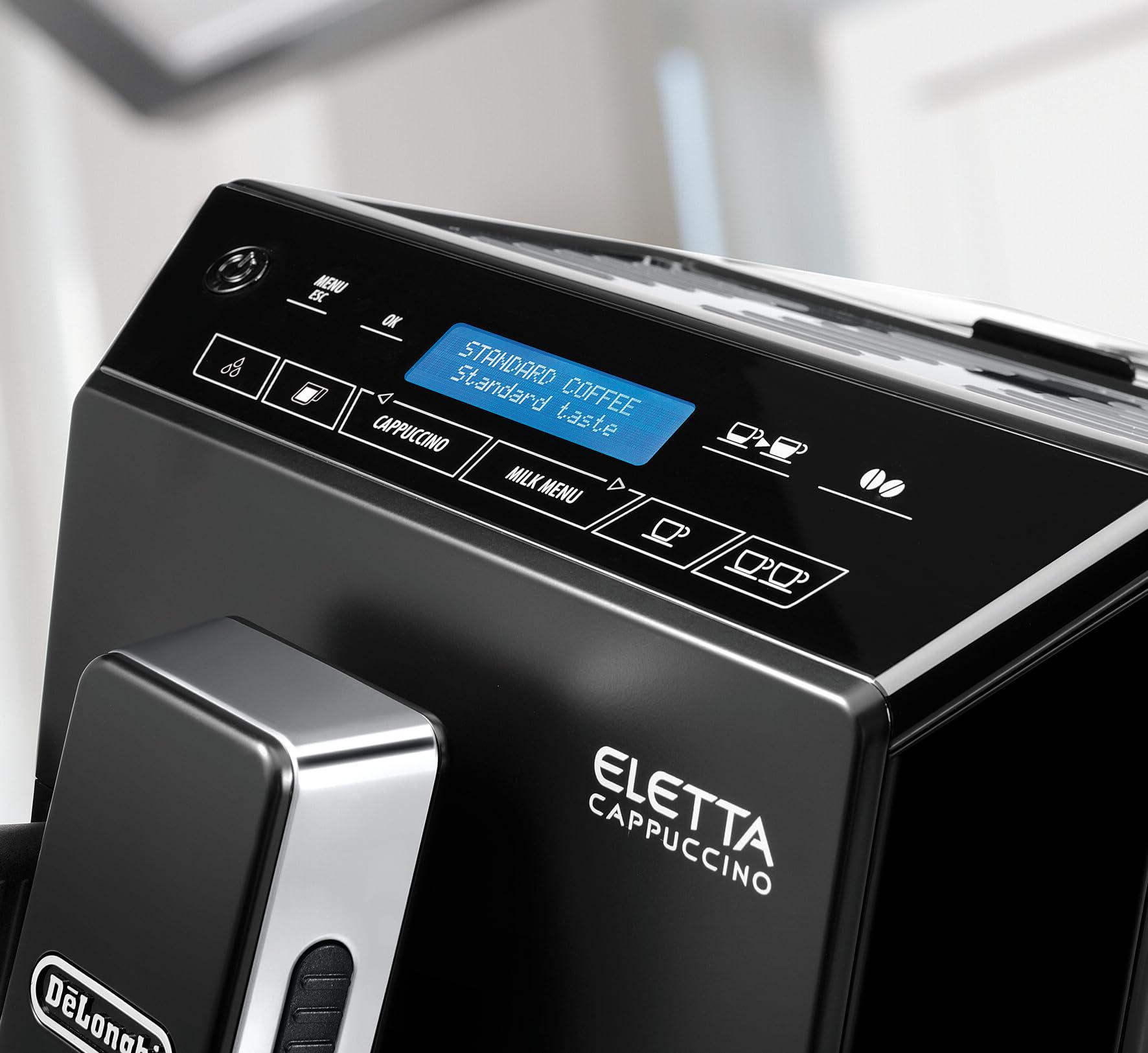 CaffeMecano - Eletta, Machine expresso avec broyeur, technologie exclusive boissons lactées, 2L,Noir