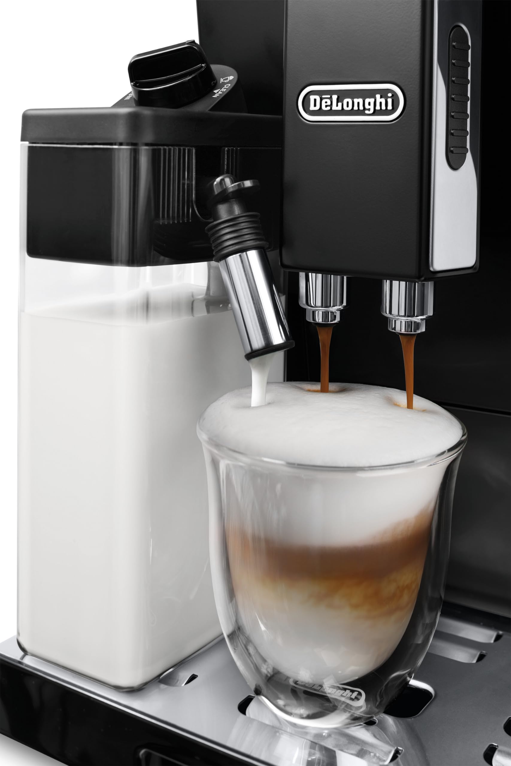 CaffeMecano - Eletta, Machine expresso avec broyeur, technologie exclusive boissons lactées, 2L,Noir