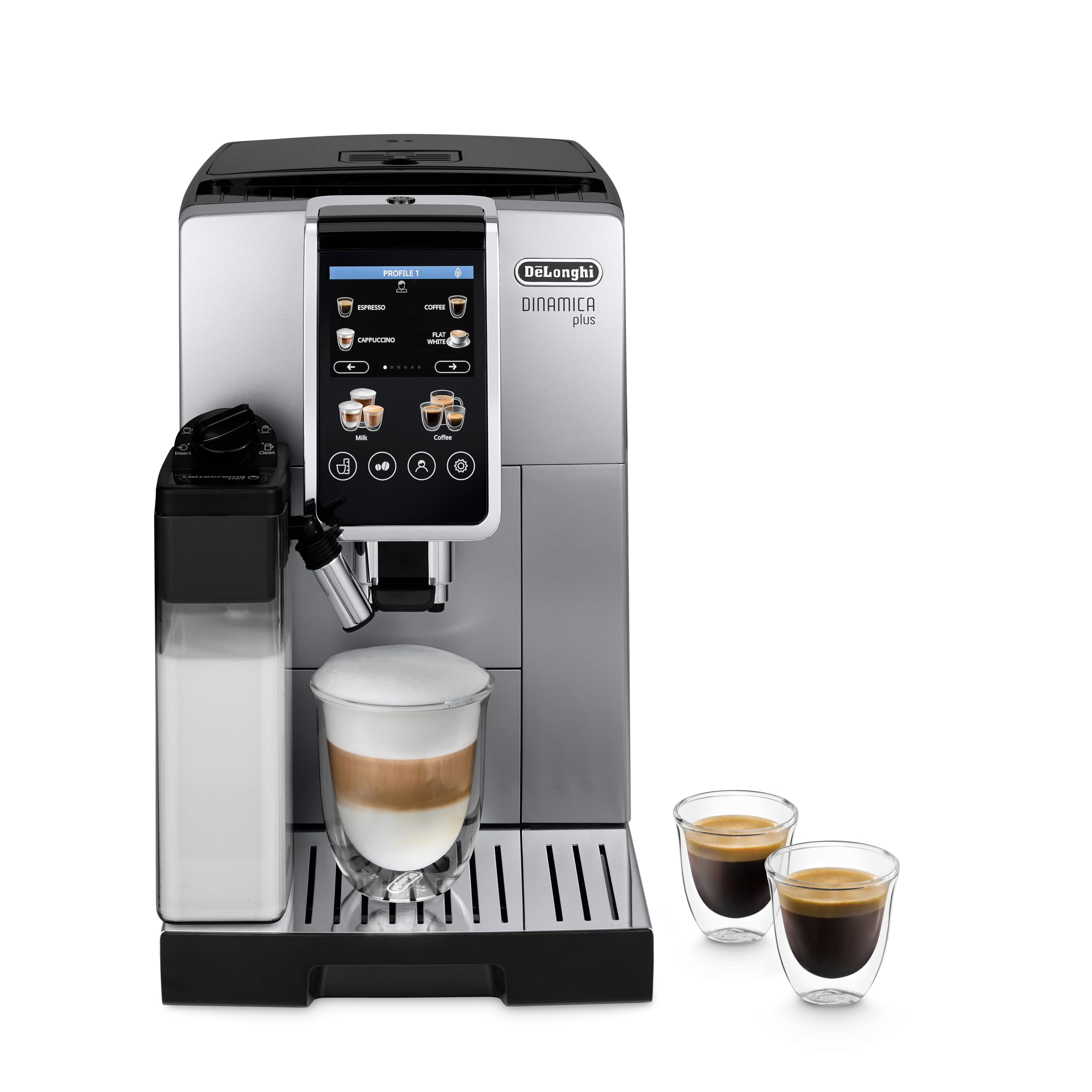CaffeMecano - Dinamica Plus, Machine Automatique à Café en Grain, Argent/Noir