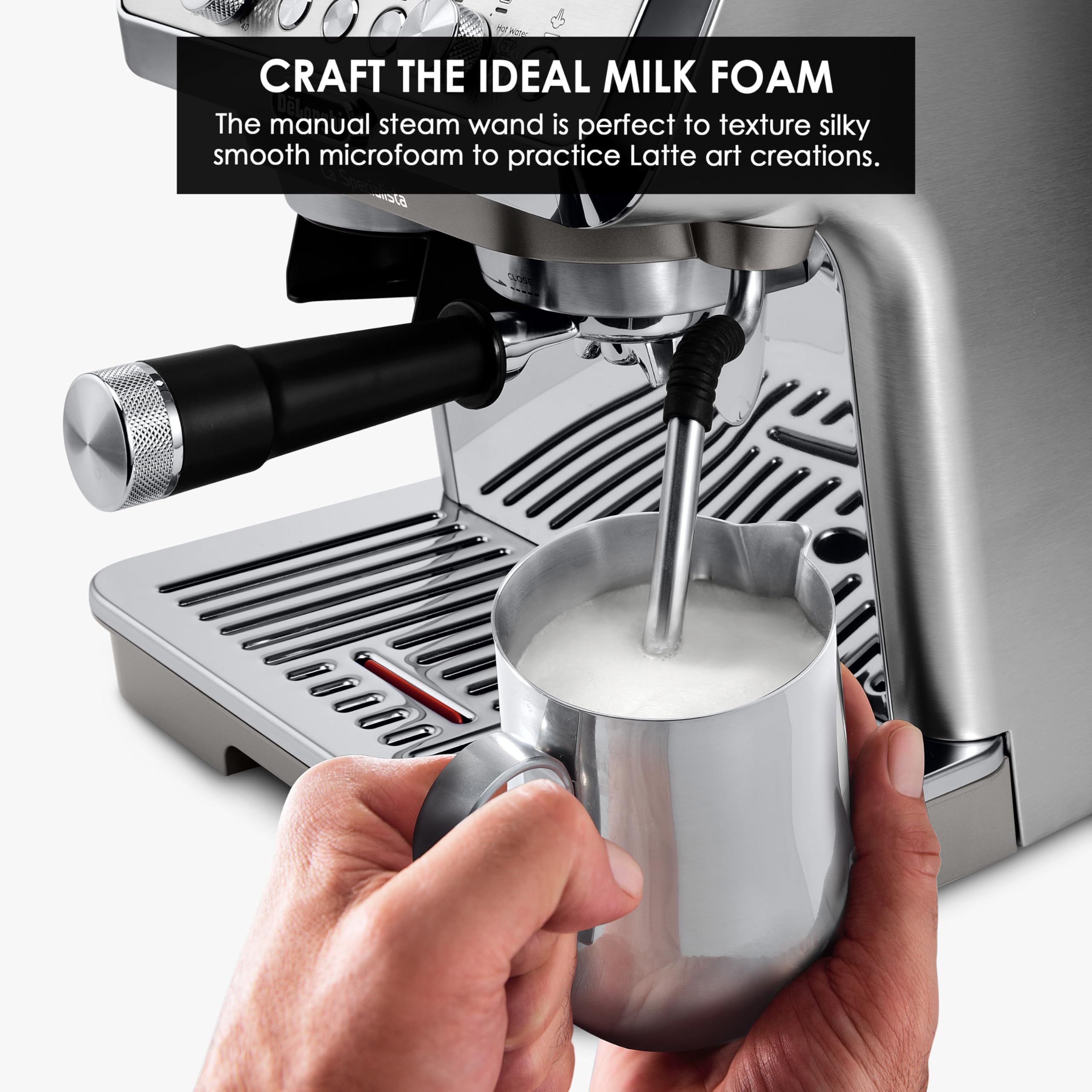 CaffeMecano - La Specialista Arte Evo, Machine à Café Espresso avec Fonction Cold Brew, Métal