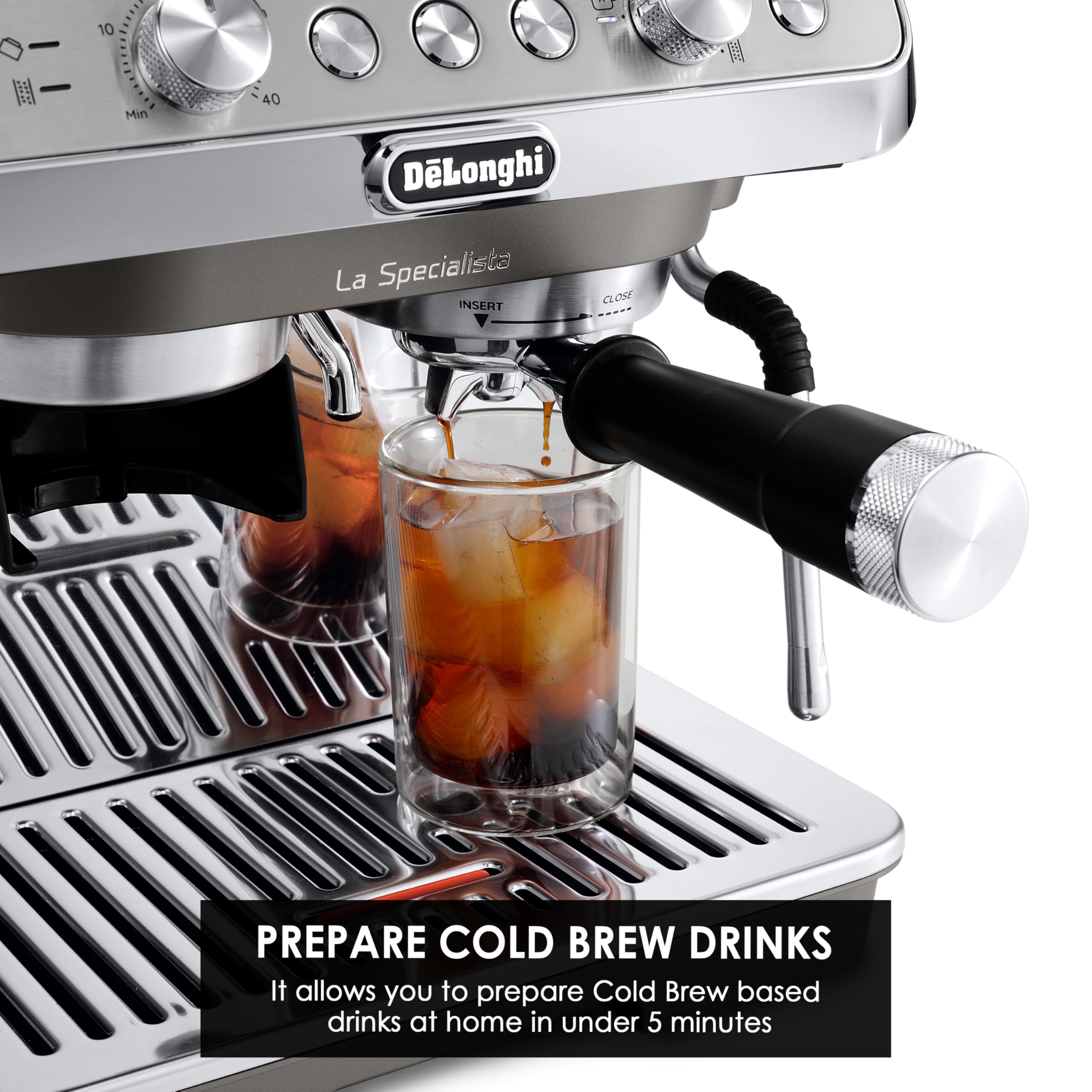 CaffeMecano - La Specialista Arte Evo, Machine à Café Espresso avec Fonction Cold Brew, Métal