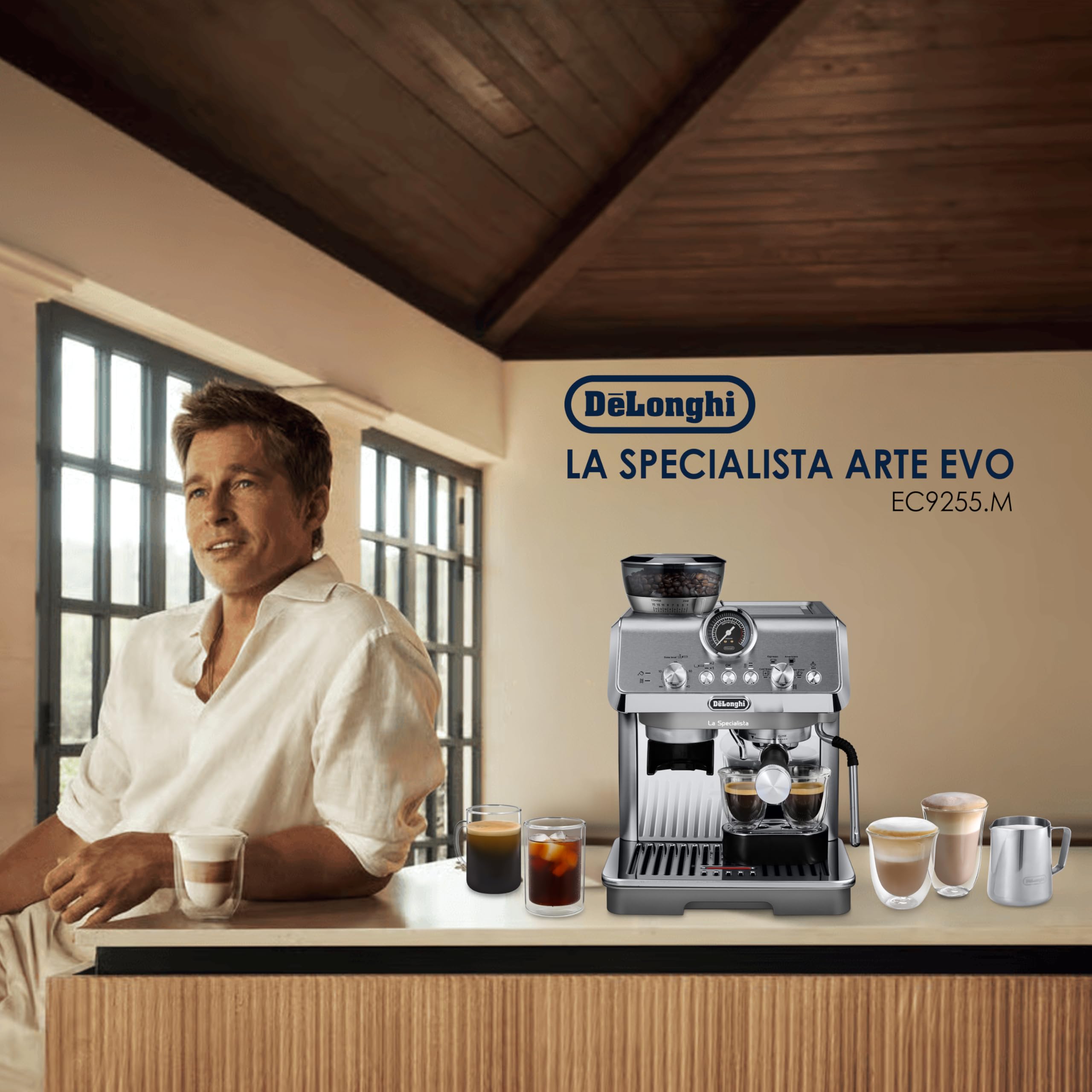 CaffeMecano - La Specialista Arte Evo, Machine à Café Espresso avec Fonction Cold Brew, Métal